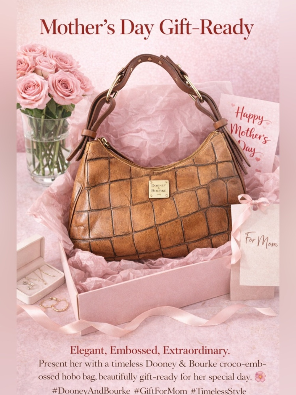 Dooney & Bourke Croco‑Embossed Hobo